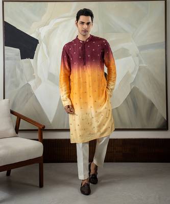 Brown dwij kurta set 1