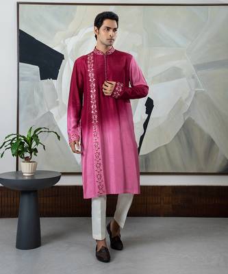 Maroon tahaan kurta set 1