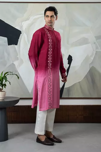 Maroon tahaan kurta set