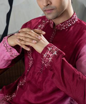 Maroon tahaan kurta set 4