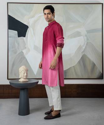 Dark red kurta set 2