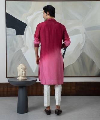 Dark red kurta set 3