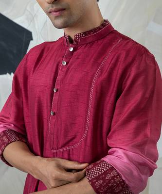 Dark red kurta set 4