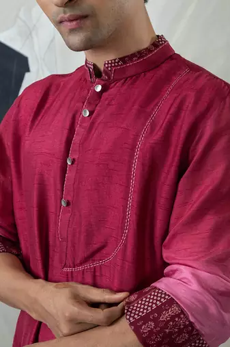 Dark red kurta set