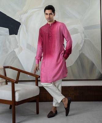 Maroon carmine kurta set 1