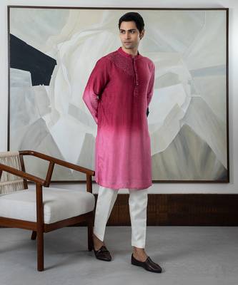 Maroon carmine kurta set 2