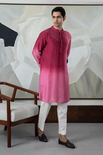 Maroon carmine kurta set