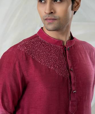 Maroon carmine kurta set 4