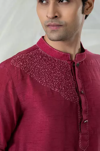 Maroon carmine kurta set