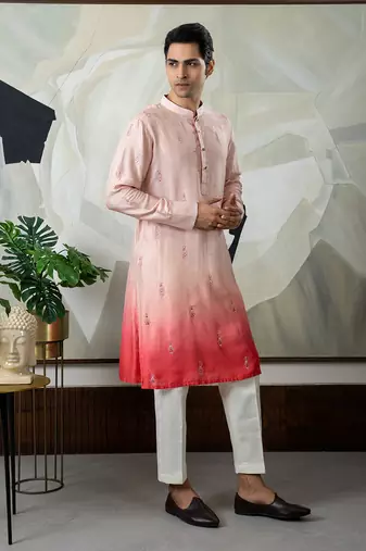 Peach dhir kurta set