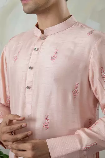 Peach dhir kurta set