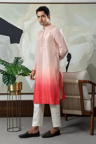 Peach gulshan kurta set