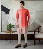 Coral ombre kurta set