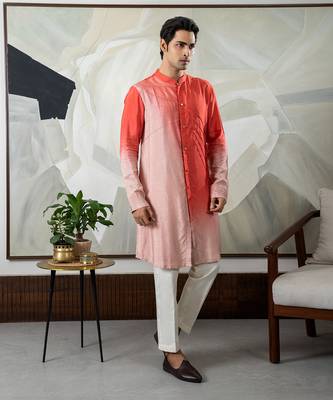 Coral ombre kurta set 2