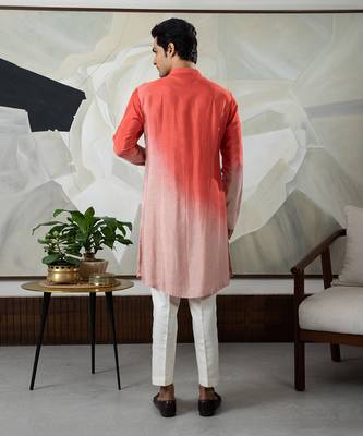 Coral ombre kurta set 3