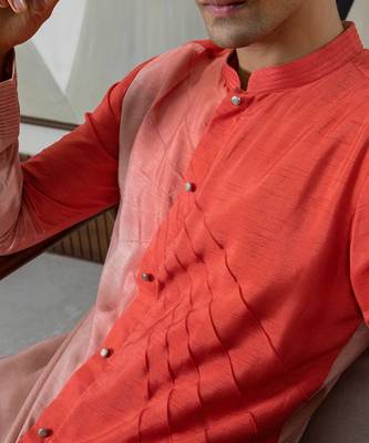 Coral ombre kurta set 4