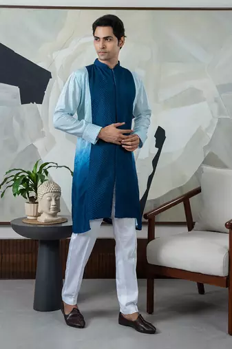 Blue lehr kurta set