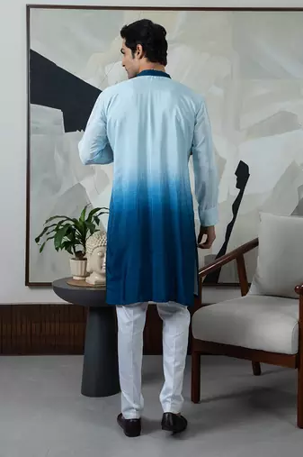 Blue lehr kurta set