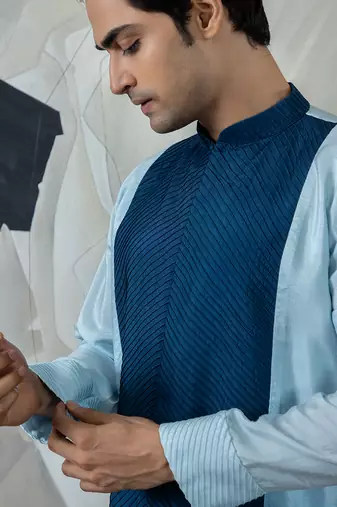 Blue lehr kurta set