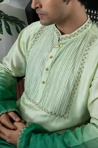 Green anoop kurta set