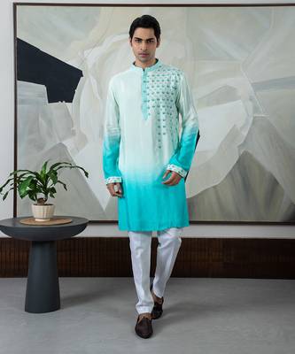 Turquoise kurta set 1