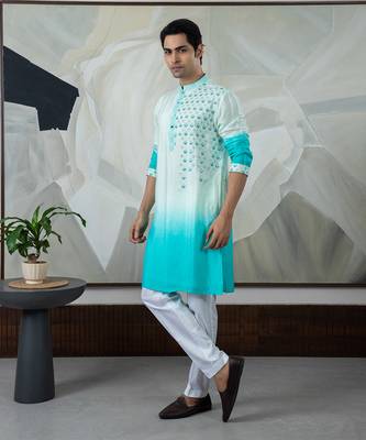 Turquoise kurta set 2