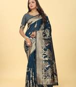 Morpich banarasi silk rapier jacquard saree with blouse piece