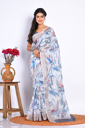 SEMI DIGITAL PRINT SAREE