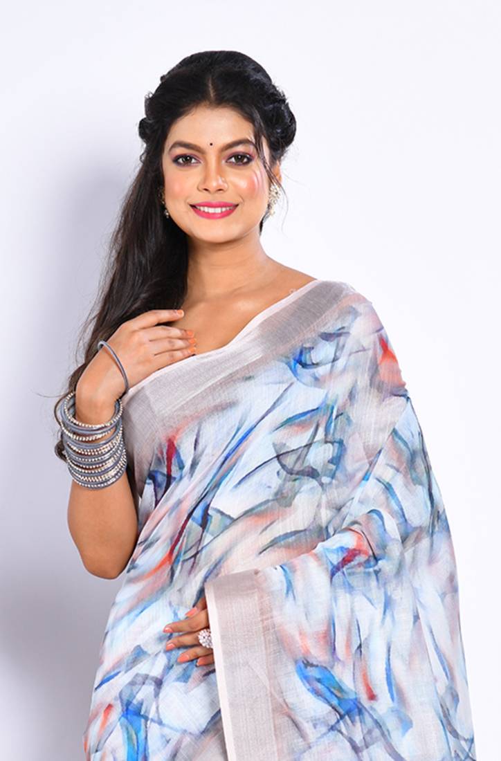 SEMI DIGITAL PRINT SAREE