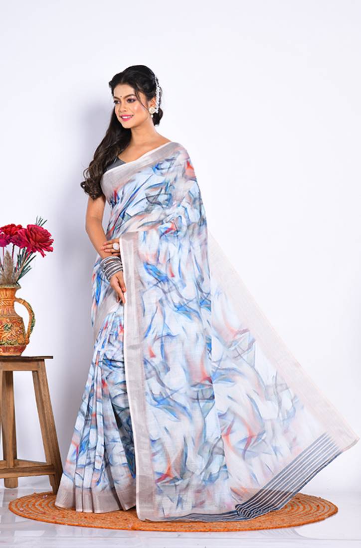SEMI DIGITAL PRINT SAREE