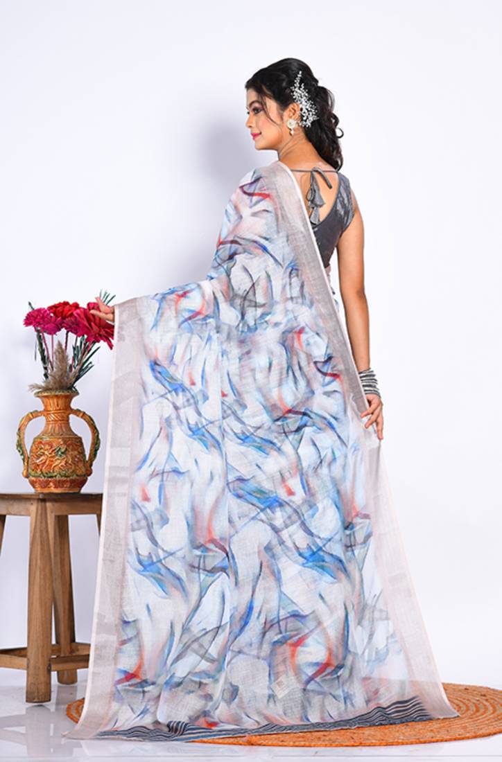 SEMI DIGITAL PRINT SAREE
