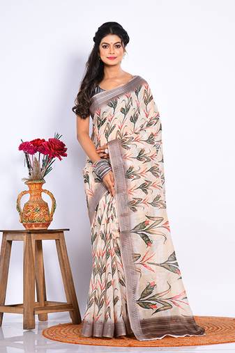 SEMI DIGITAL PRINT SAREE