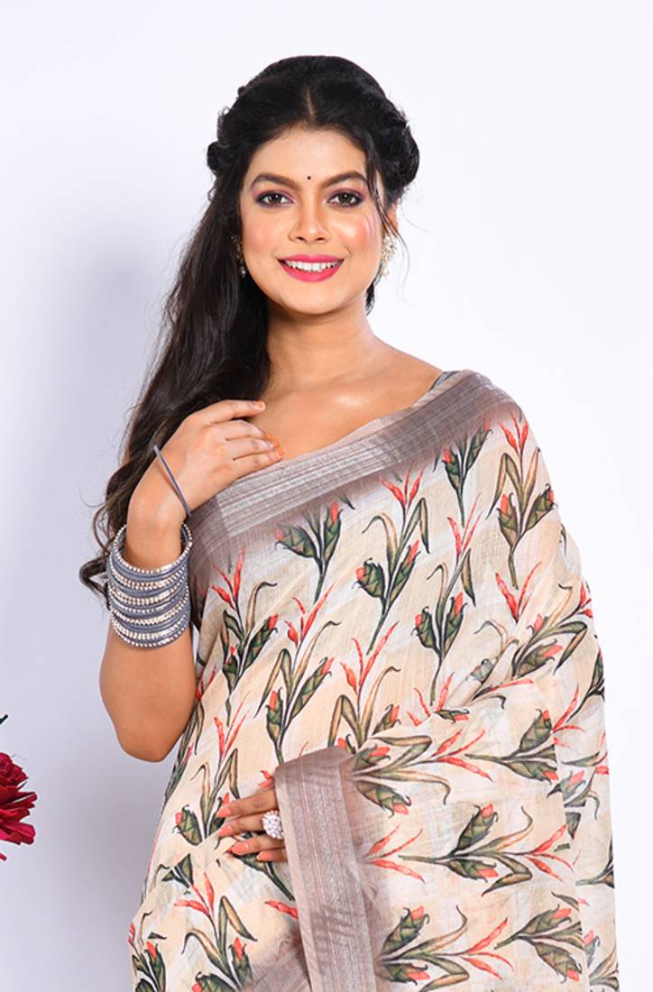 SEMI DIGITAL PRINT SAREE