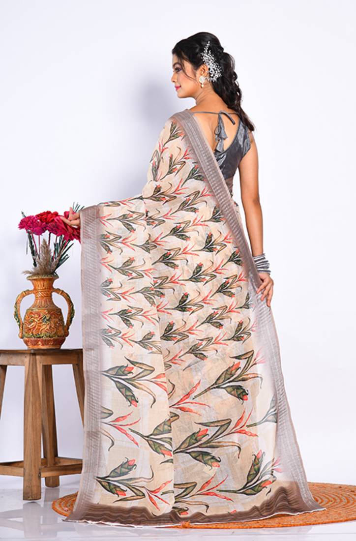 SEMI DIGITAL PRINT SAREE