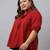 Xl love by janasya women's maroon cotton dobby solid a-line top