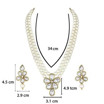 Traditional Kundan & Pearl Studded Necklace Jewellery Set For Women  6