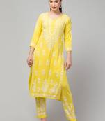 Two Pcs Suit With Hand Chikankari Work In Premium Rayon Fabric