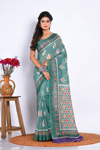 SEMI DIGITAL PRINT SAREE