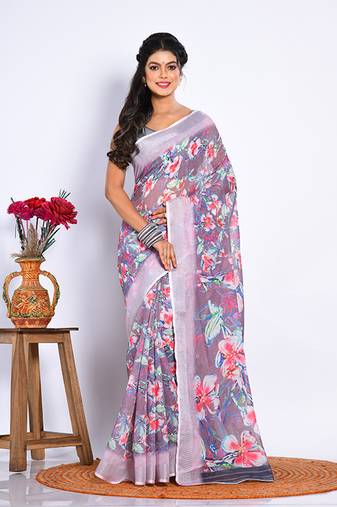 SEMI DIGITAL PRINT SAREE