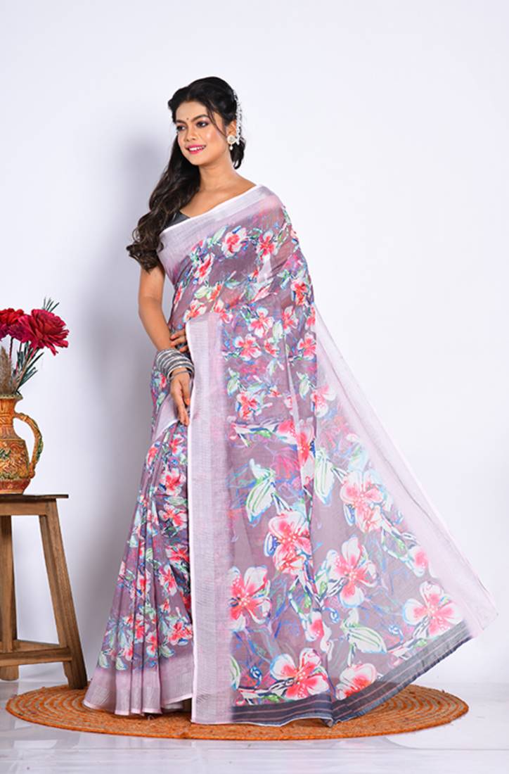 SEMI DIGITAL PRINT SAREE
