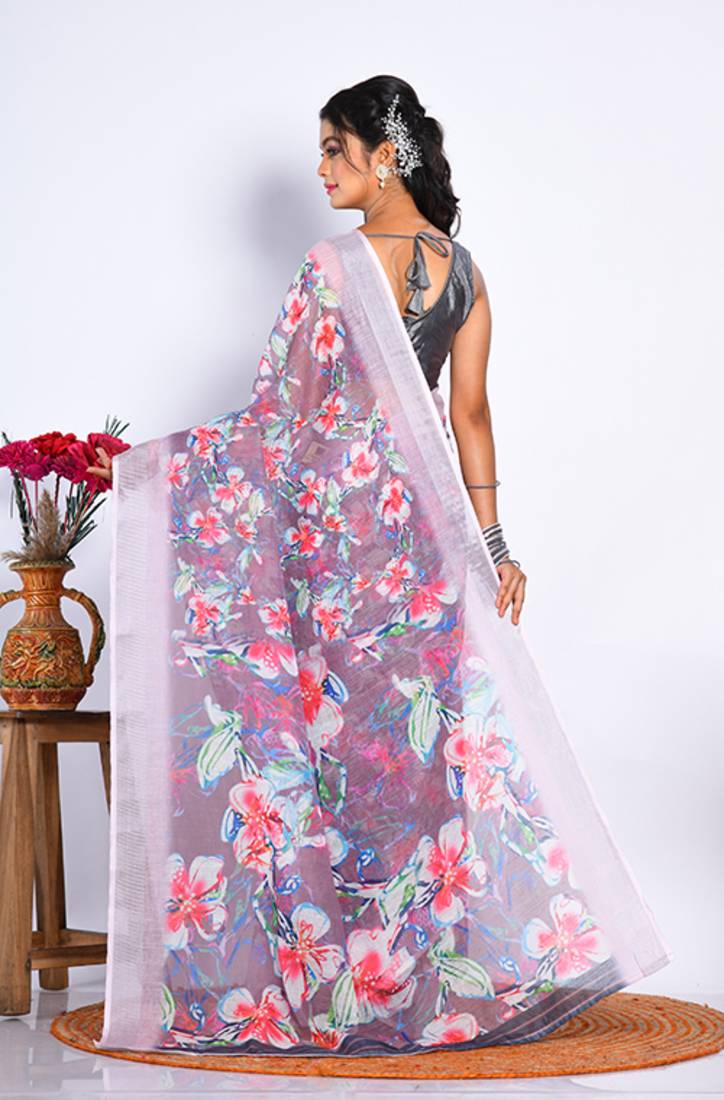 SEMI DIGITAL PRINT SAREE