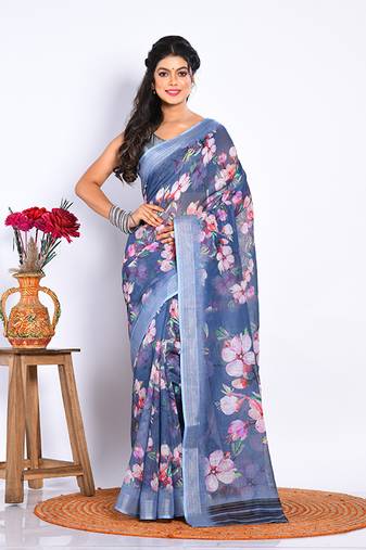 SEMI DIGITAL PRINT SAREE