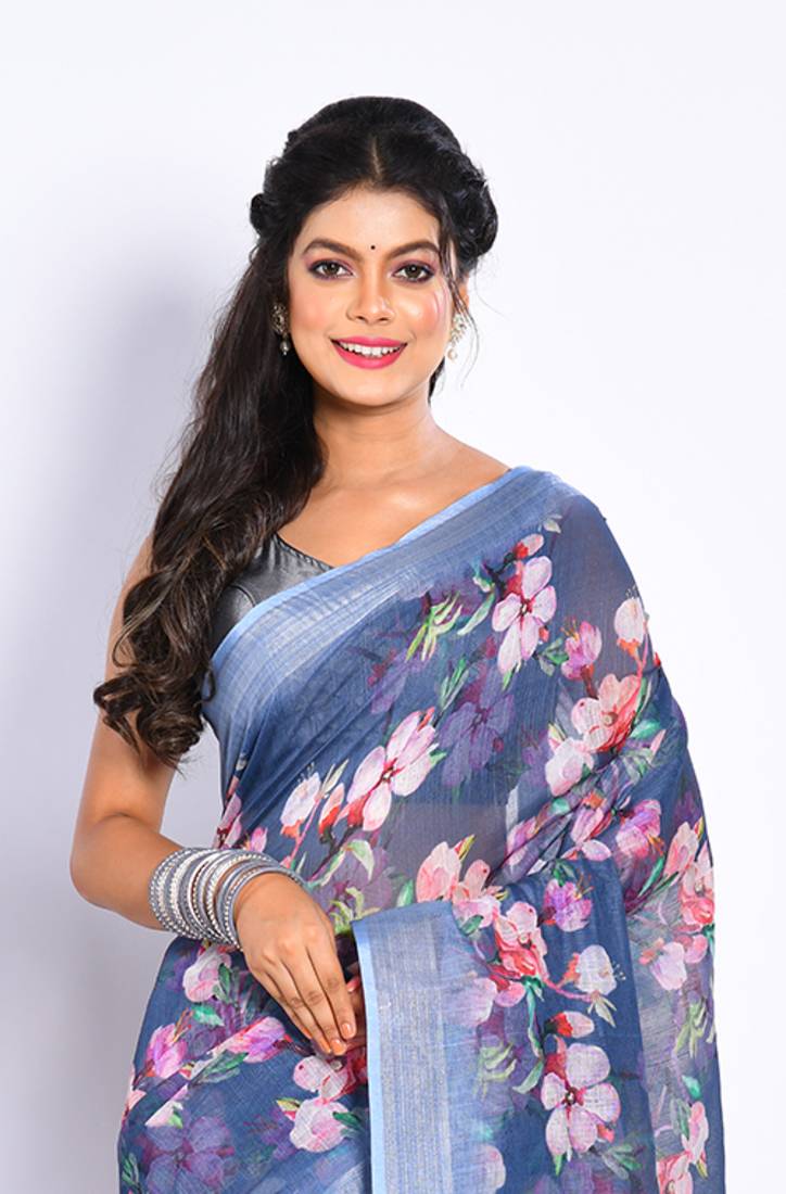 SEMI DIGITAL PRINT SAREE