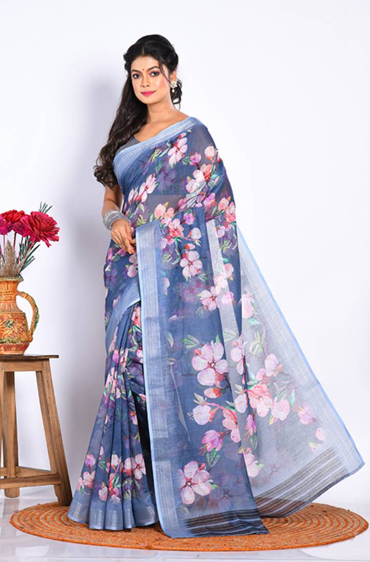 SEMI DIGITAL PRINT SAREE