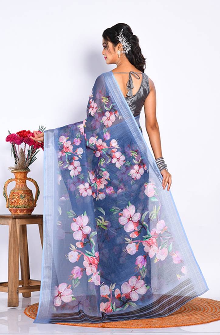 SEMI DIGITAL PRINT SAREE