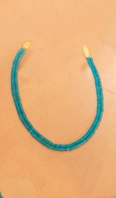 Turquoise Colour Two Line Semi Precious Necklace Set 1