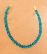 Turquoise Colour Two Line Semi Precious Necklace Set