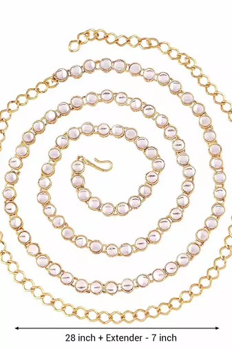 Traditional Gold Plated Kundan Kamarband For Women 