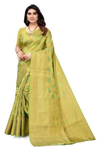 Serona fabrics women's banarasi silk printed zari woven work festival wear saree