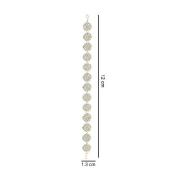 Traditional Floral Kundan Pearl Studded Rajasthani Sheeshphool/ Mathapatti for Women  4